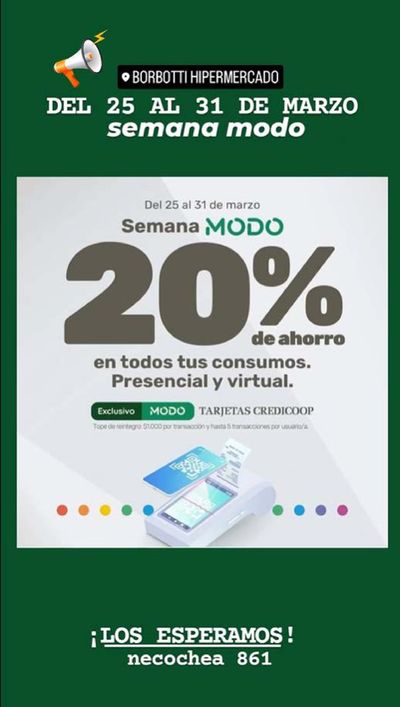 Catálogo Borbotti Hipermercado en Cañada de Gómez | 20% de ahorro - Semana Modo | 27/3/2024 - 31/3/2024