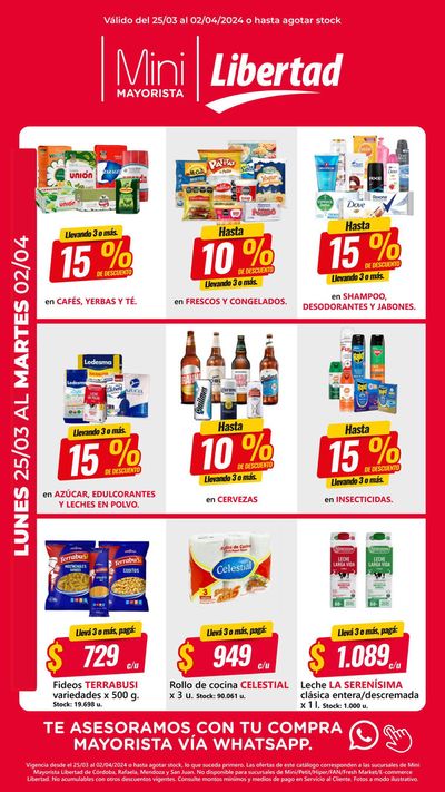 Ofertas de Hiper-Supermercados en San Martín (San Juan) | Catálogo Mayorista CENTRO/CUYO de Hiper Libertad | 27/3/2024 - 2/4/2024