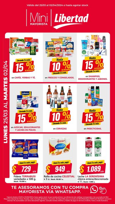 Ofertas de Hiper-Supermercados en La Banda | Catálogo Mayorista NOA/NEA de Hiper Libertad | 27/3/2024 - 2/4/2024