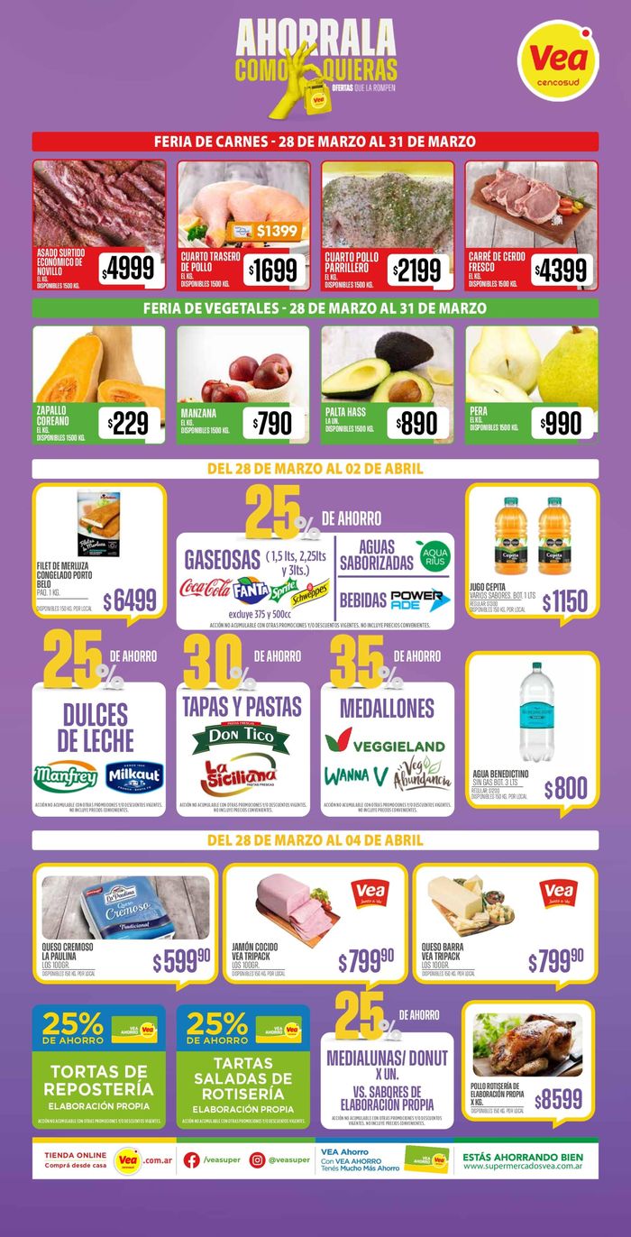 Catálogo Supermercados Vea en San Miguel de Tucumán | Ofertas Supermercados Vea NOA  | 28/3/2024 - 2/4/2024