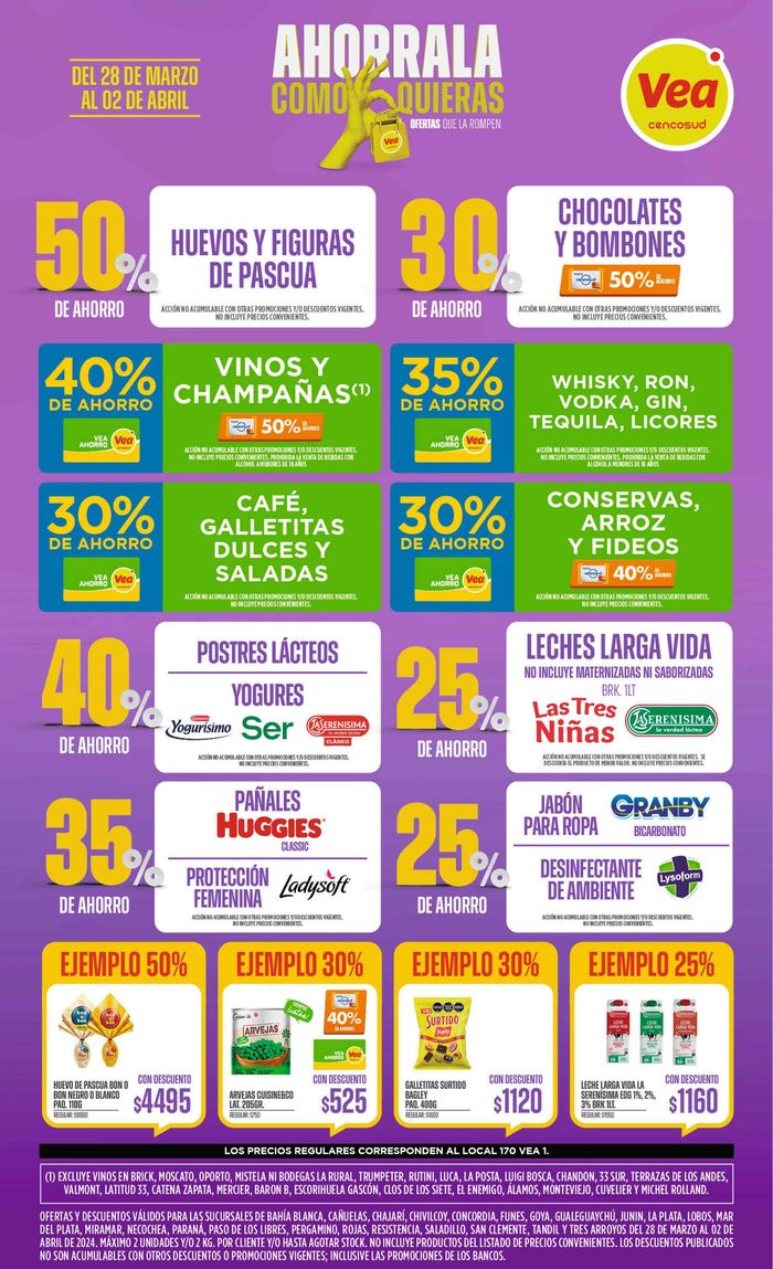 Catálogo Supermercados Vea en Tres Arroyos | Ofertas Supermercados Vea NEA | 28/3/2024 - 2/4/2024