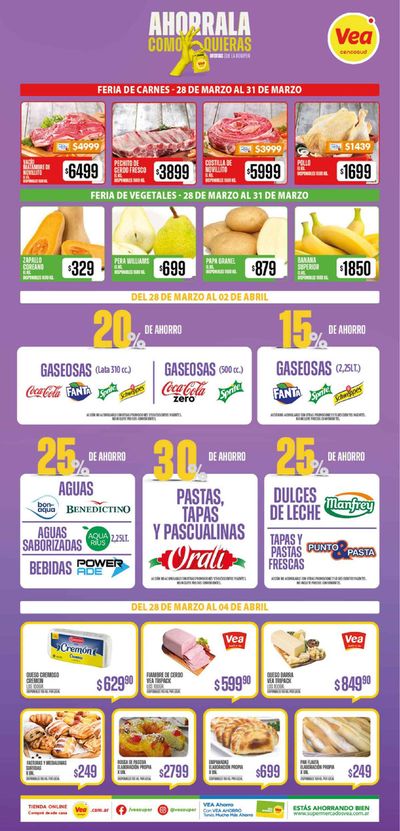 Ofertas de Hiper-Supermercados en General Roca (Córdoba) | Ofertas Supermercados Vea CBA de Supermercados Vea | 28/3/2024 - 2/4/2024