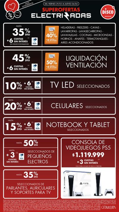 Catálogo Disco en Vicente López | Extensión de Superofertas Electrizadas!!! | 29/3/2024 - 4/4/2024