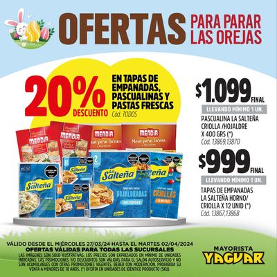 Catálogo Supermercados Yaguar en San Cristóbal (Buenos Aires) | Otras Ofertas Supermercados Yaguar | 28/3/2024 - 2/4/2024