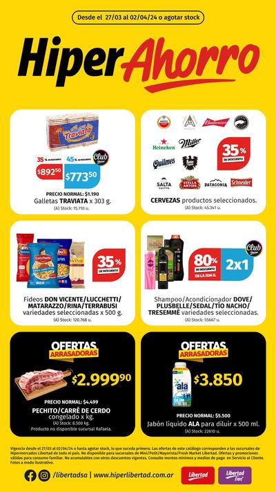 Ofertas de Hiper-Supermercados en Santiago del Estero | Catálogo Hiper Ahorro de Hiper Libertad | 28/3/2024 - 2/4/2024