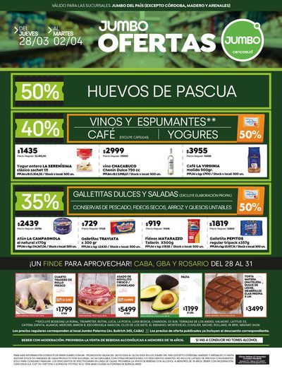 Ofertas de Hiper-Supermercados en Buenos Aires | BA FDS 28 al 02 Abril  de Jumbo | 28/3/2024 - 2/4/2024