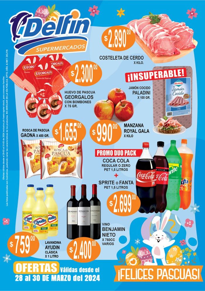 Catálogo Delfin Supermercados | Catálogo Supermercados Delfin - ¡Felices Pascuas! | 28/3/2024 - 30/3/2024