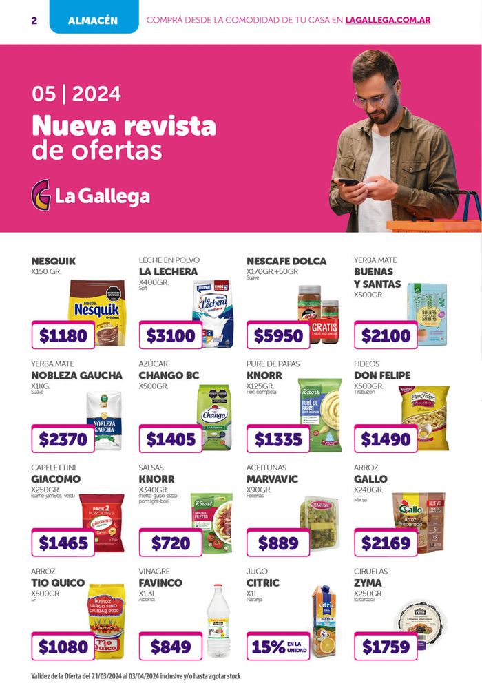 Catálogo La Gallega Supermercados en Rosario | Revista de ofertas La Gallega | 28/3/2024 - 3/4/2024