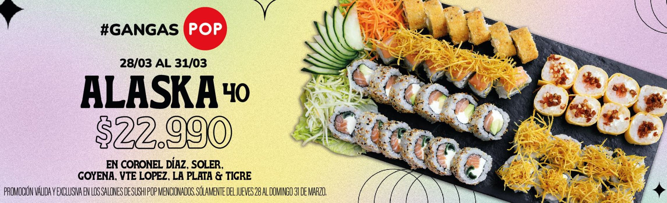 Catálogo Sushi Pop en Morón | Promoción Alaska 40 | 28/3/2024 - 31/3/2024