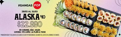 Ofertas de Restaurantes en Tristán Suárez | Promoción Alaska 40 de Sushi Pop | 28/3/2024 - 31/3/2024