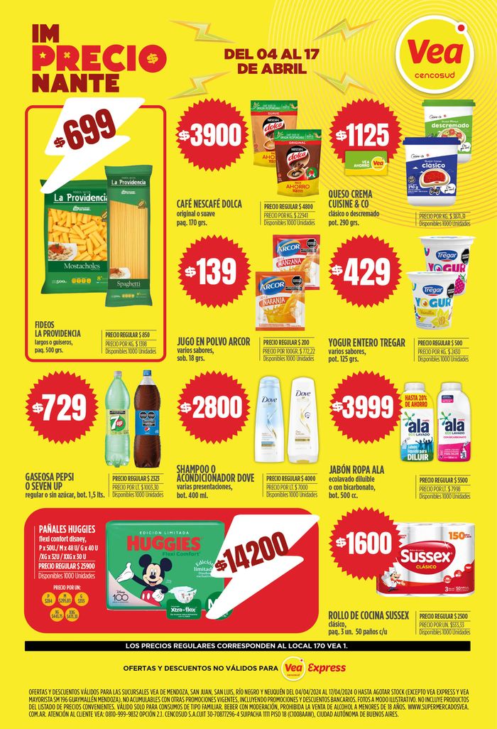 Catálogo Supermercados Vea en Tupungato | Catálogo Cuyo Supermercados Vea  | 5/4/2024 - 17/4/2024