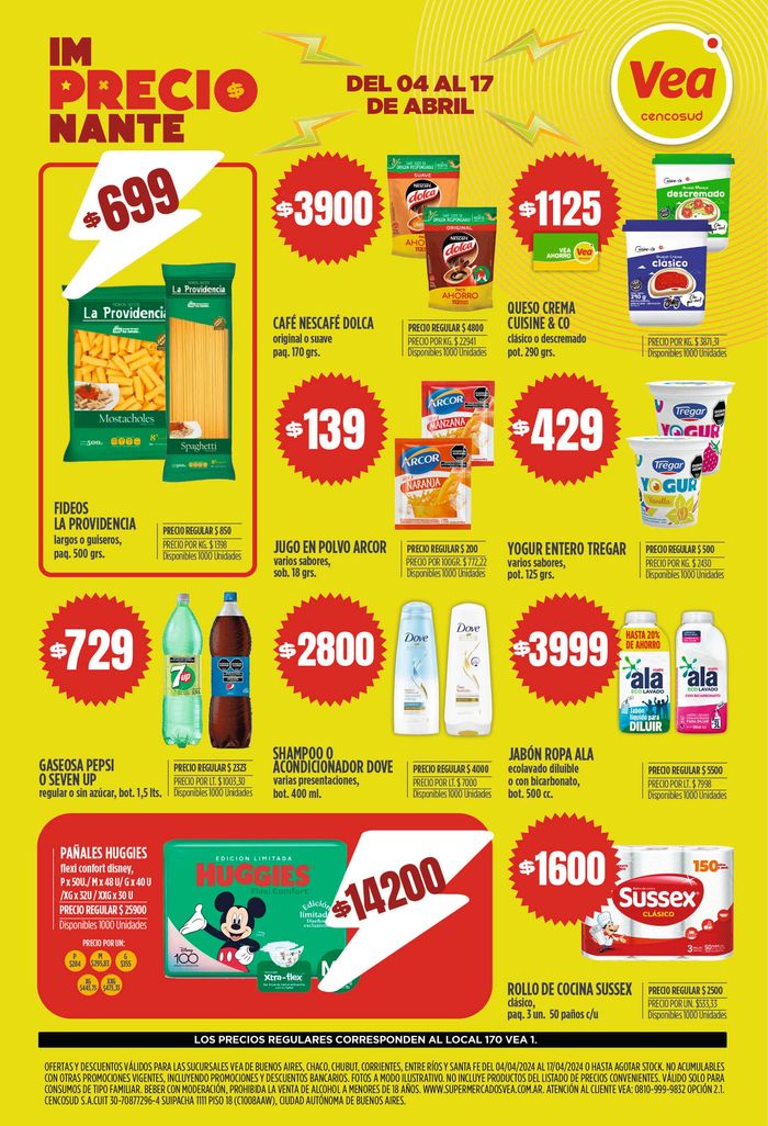 Catálogo Supermercados Vea en Libertador General San Martín (Jujuy) | Catálogo BS AS Supermercados Vea  | 5/4/2024 - 17/4/2024