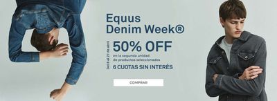 Ofertas de Ropa, Zapatos y Accesorios en Mendoza | Equus Denim Week 50% off en la 2da unidad de Equus | 9/4/2024 - 21/4/2024