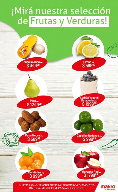Catálogo Makro en Recoleta | Frutas y Verduras Makro GBA | 11/4/2024 - 17/4/2024