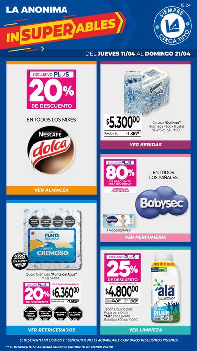 Ofertas de Hiper-Supermercados en Sarmiento (Chubut) | Insuperables z10 de La Anonima | 11/4/2024 - 21/4/2024