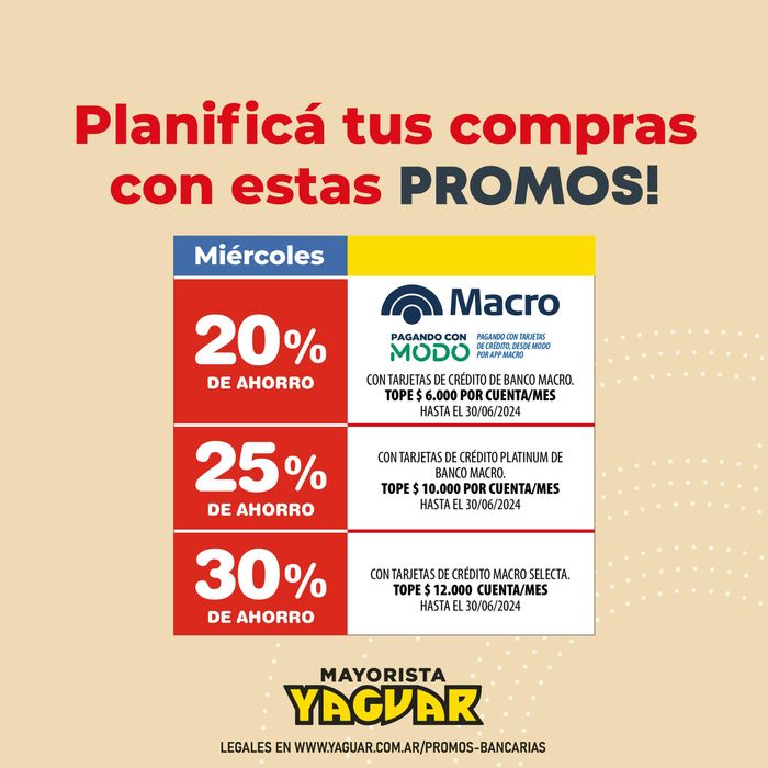 Catálogo Supermercados Yaguar en Floresta | Promociones Bancarias Supermercados Yaguar | 12/4/2024 - 30/6/2024