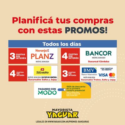 Catálogo Supermercados Yaguar en Godoy Cruz | Promociones Bancarias Supermercados Yaguar | 12/4/2024 - 30/6/2024