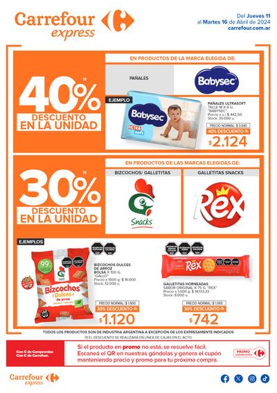 Ofertas de Hiper-Supermercados | Catálogo Ofertas Express de Carrefour Express | 12/4/2024 - 16/4/2024