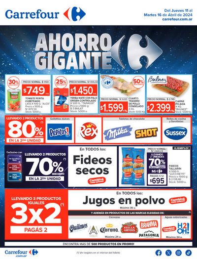 Ofertas de Hiper-Supermercados en Bernal | Catálogo Ahorro Gigante Hiper BS AS de Carrefour | 12/4/2024 - 16/4/2024