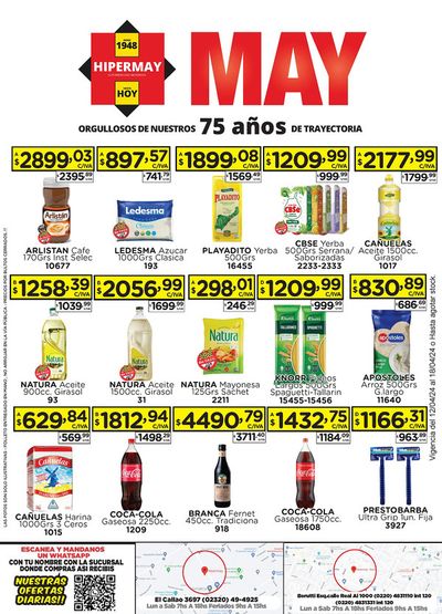Ofertas de Hiper-Supermercados en Libertad | Ofertas de la Semana Hiper May de Hiper May | 12/4/2024 - 18/4/2024