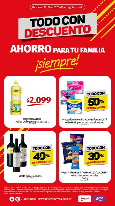 Ofertas de Hiper-Supermercados en Tafí Viejo | Catálogo Hiper Libertad de Hiper Libertad | 15/4/2024 - 17/4/2024