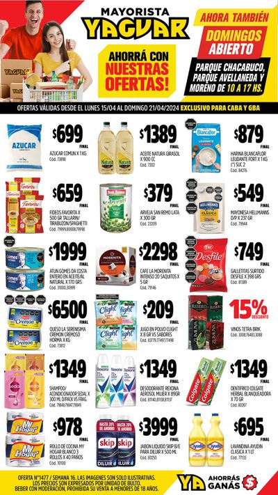 Ofertas de Hiper-Supermercados en San Fernando | Ofertas Yaguar - Caba y GBA de Supermercados Yaguar | 15/4/2024 - 21/4/2024