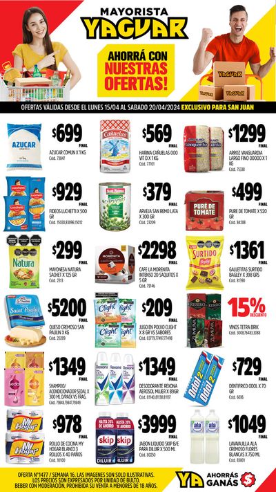 Ofertas de Hiper-Supermercados en Rivadavia (San Juan) | Ofertas Yaguar - San Juan de Supermercados Yaguar | 15/4/2024 - 20/4/2024