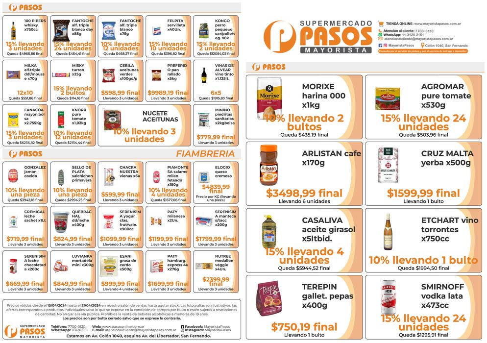 Catálogo Pasos Supermercado en Victoria (Buenos Aires) | Ofertas Supermercados Pasos | 15/4/2024 - 21/4/2024