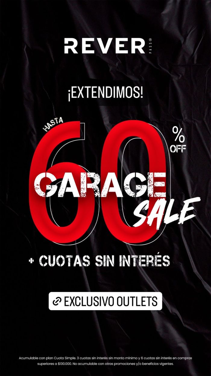 Catálogo Rever Pass en Buenos Aires | ¡Extendimos! Hasta 60% off - Garage Sale | 16/4/2024 - 16/4/2024