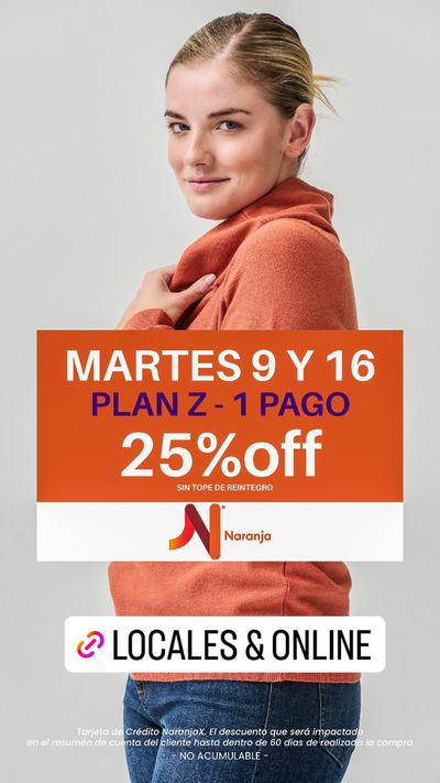 Ofertas de Ropa, Zapatos y Accesorios en Marcos Paz (Tucumán) | Martes 25% off con tarjeta Naranja de Ted Bodin | 16/4/2024 - 16/4/2024