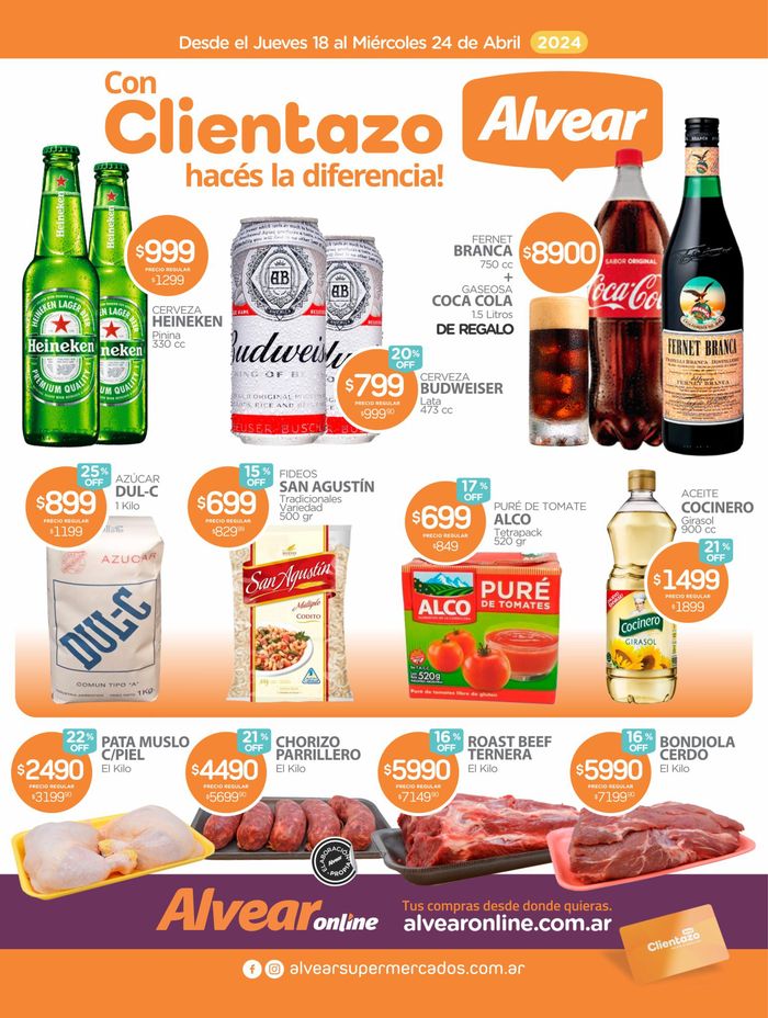 Catálogo Super Alvear | Ofertas Supermercados Alvear  | 18/4/2024 - 24/4/2024