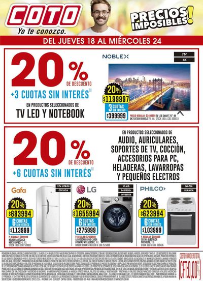 Ofertas de Hiper-Supermercados en Sarandí | Coto Afiche Electro Motivo de Coto | 18/4/2024 - 24/4/2024