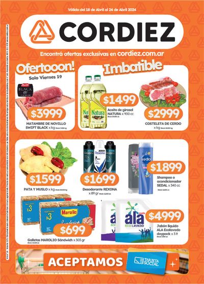 Ofertas de Hiper-Supermercados en Monte Cristo | Ofertas Cordiez de Cordiez | 18/4/2024 - 24/4/2024