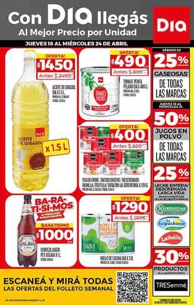 Catálogo Supermercados DIA en Floresta | Ofertas Supermercados DIA TT | 18/4/2024 - 24/4/2024