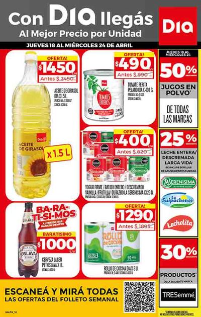 Catálogo Supermercados DIA en Glew | Ofertas Supermercados DIA - Salta y Jujuy | 18/4/2024 - 24/4/2024