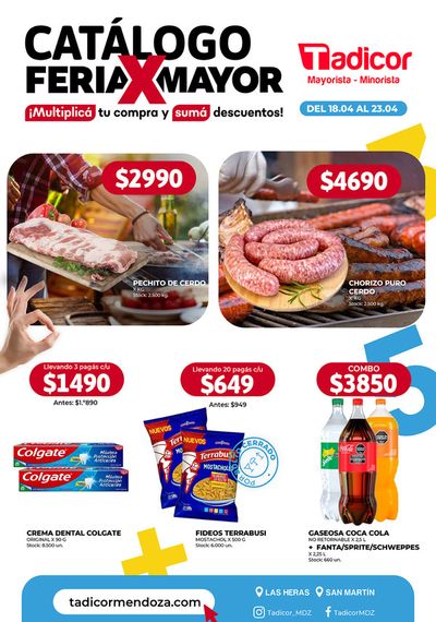 Ofertas de Hiper-Supermercados en San Martín (Mendoza) | Ofertas Supermercados Tadicor de Supermercados Tadicor | 18/4/2024 - 23/4/2024