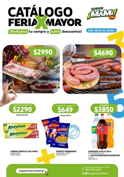 Ofertas de Hiper-Supermercados en Cosquín | Catálogo Super Mami de Super Mami | 18/4/2024 - 23/4/2024