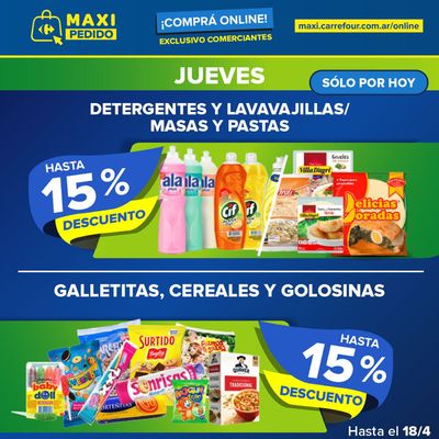 Ofertas de Hiper-Supermercados en Berazategui | Hasta 15% descuento Carrefour Maxi de Carrefour Maxi | 18/4/2024 - 18/4/2024
