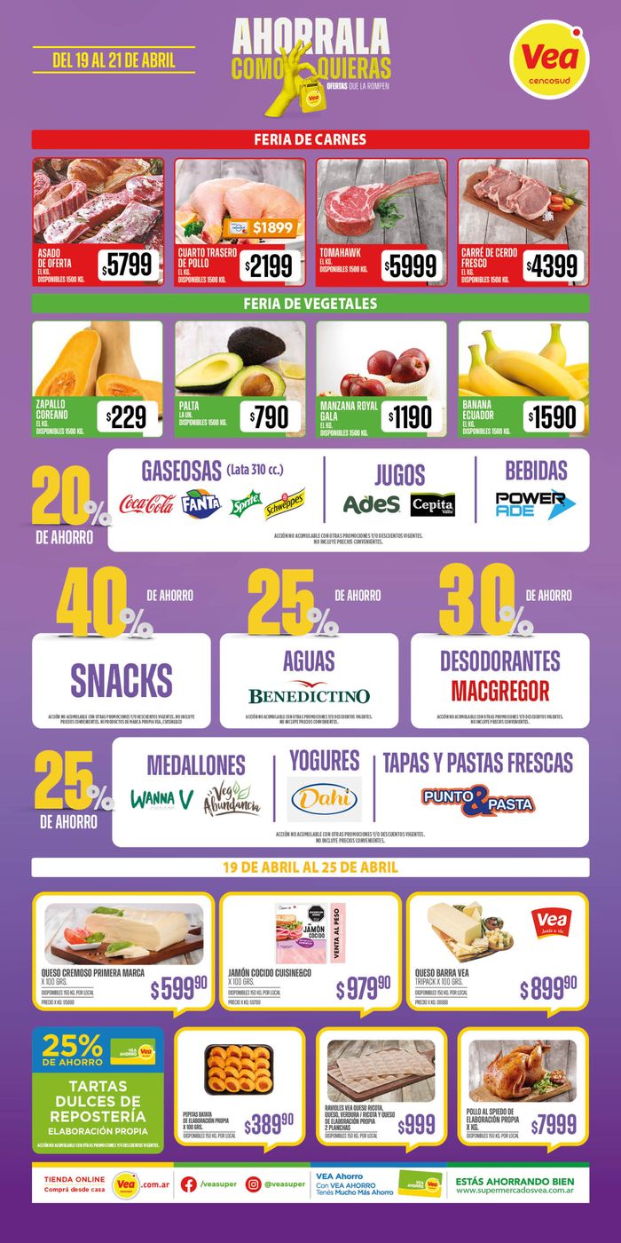 Catálogo Supermercados Vea en Godoy Cruz | Ofertas Supermercados Vea FDS Cuyo | 19/4/2024 - 21/4/2024