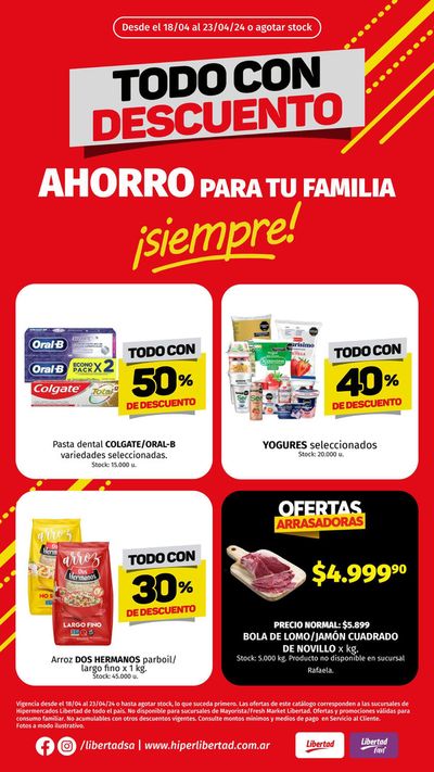 Ofertas de Hiper-Supermercados en La Banda | Catálogo Hiper Libertad de Hiper Libertad | 19/4/2024 - 23/4/2024