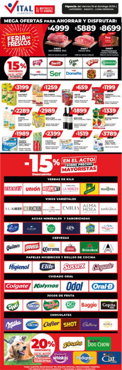 Ofertas de Hiper-Supermercados en Rafael Castillo | ¡¡Ahorrá y Disfrutá!! de Supermayorista Vital | 19/4/2024 - 21/4/2024