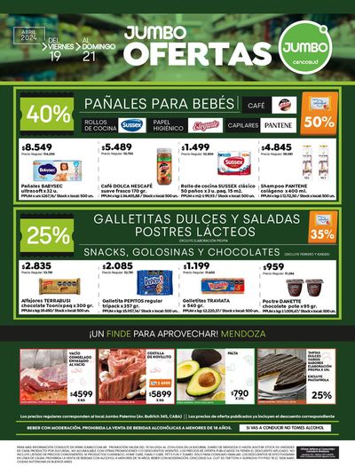 Ofertas de Hiper-Supermercados en Godoy Cruz | Mendoza FDS del 19 al 21 Abril  de Jumbo | 19/4/2024 - 21/4/2024
