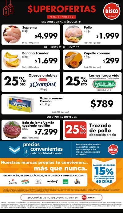 Ofertas de Hiper-Supermercados en Río Ceballos | Feria de Frescos | Córdoba de Disco | 22/4/2024 - 25/4/2024