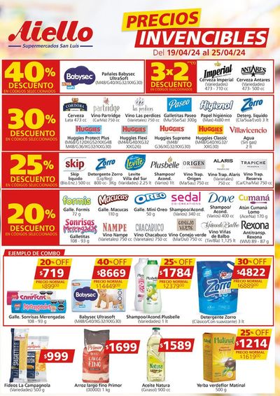 Ofertas de Hiper-Supermercados en Capitán Bermúdez | Ofertas Supermercados Aiello  de Supermercados Aiello | 22/4/2024 - 25/4/2024