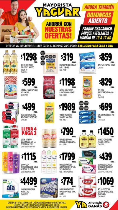 Catálogo Supermercados Yaguar en Microcentro | Ofertas Yaguar Caba - GBA | 22/4/2024 - 28/4/2024