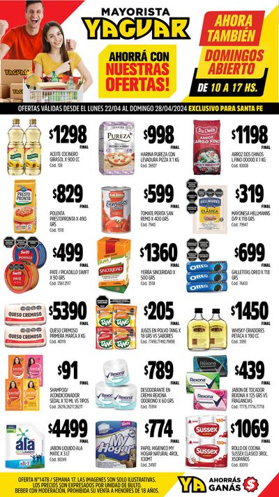 Catálogo Supermercados Yaguar en Franck | Ofertas Yaguar Santa Fe | 22/4/2024 - 28/4/2024