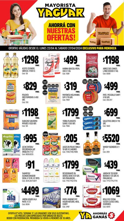 Ofertas de Hiper-Supermercados en General Gutiérrez | Ofertas Yaguar Mendoza de Supermercados Yaguar | 22/4/2024 - 27/4/2024