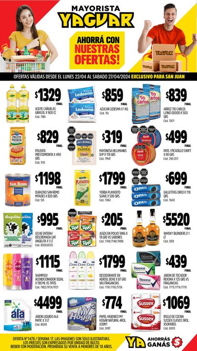 Catálogo Supermercados Yaguar en Alto de Sierra | Ofertas Yaguar San Juan | 22/4/2024 - 27/4/2024