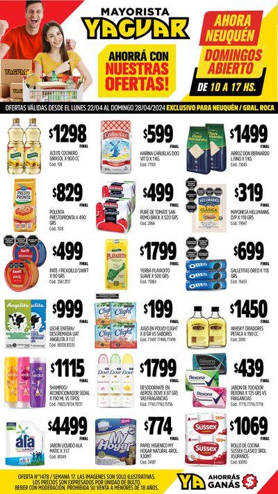 Catálogo Supermercados Yaguar | Ofertas Yaguar Neuquén - Gral. Roca | 22/4/2024 - 28/4/2024