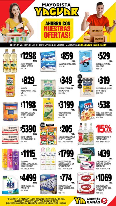 Ofertas de Hiper-Supermercados en El Carmen | Ofertas Yaguar Jujuy de Supermercados Yaguar | 22/4/2024 - 27/4/2024